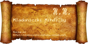 Mladoniczki Mihály névjegykártya