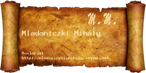 Mladoniczki Mihály névjegykártya