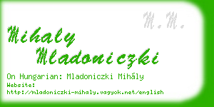 mihaly mladoniczki business card