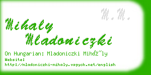 mihaly mladoniczki business card